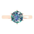 thumbnail image 1 of Clara Pucci 14K Rose Gold 2ct BlueMoissanite Solitaire Ring for Women, 1 of 8