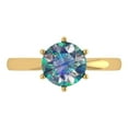 thumbnail image 1 of 2 ct Round Cut Blue Moissanite Solitaire Engagement Ring for Women in 18K Yellow Gold, 1 of 5