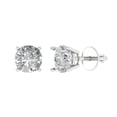 thumbnail image 1 of 2 ct Round Cut Brilliant Diamond Lab-Created Solitaire Stud Earrings Silver, 1 of 2