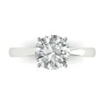 thumbnail image 1 of Clara Pucci 14K White Gold Solid Gold Moissanite Solitaire Anniversary Ring for Women - 2 cttw Round Cut, 1 of 8