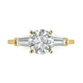 thumbnail image 1 of 2 ct Round Cut Moissanite Three-Stone Engagement Ring for Women in 18K Yellow Gold, 1 of 5