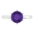 thumbnail image 1 of 2 ct Round Cut Natural Amethyst Solitaire Engagement Ring for Women in 18K White Gold, 1 of 5