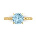 thumbnail image 1 of Solitaire Engagement Ring for Women - 2ct Natural Aquamarine in 14K Yellow Gold Promise Ring, 1 of 5
