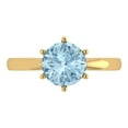thumbnail image 1 of 2 ctw Solitaire Anniversary Ring for Women | Round Cut Natural Aquamarine | Hyperallergenic Solid 18K Yellow Gold, 1 of 5