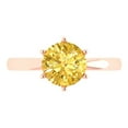 thumbnail image 1 of 2 ct Round Cut Natural Citrine Solitaire 18K Rose Gold Womens Engagement Ring, 1 of 5