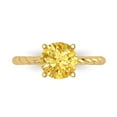 thumbnail image 1 of Clara Pucci 14K Yellow Gold 2ct Citrine Solitaire Ring for Women, 1 of 8