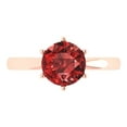 thumbnail image 1 of 2 ctw Solitaire Anniversary Ring for Women | Round Cut Natural Garnet | Hyperallergenic Solid 18K Rose Gold, 1 of 5