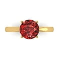 thumbnail image 1 of 2 ct Round Cut Natural Garnet Solitaire Engagement Ring for Women in 18K Yellow Gold, 1 of 5