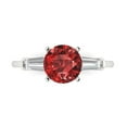 thumbnail image 1 of Clara Pucci 14K White Gold 2ct Garnet Three-Stone Ring for Women, 1 of 8