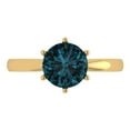 thumbnail image 1 of Clara Pucci 14K Yellow Gold Solid Gold LondonBlueTopaz Solitaire Anniversary Ring for Women - 2 cttw Round Cut, 1 of 8