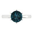 thumbnail image 1 of Clara Pucci 14K White Gold 2ct LondonBlueTopaz Solitaire Ring for Women, 1 of 8