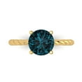 thumbnail image 1 of Clara Pucci 14K Yellow Gold 2ct LondonBlueTopaz Solitaire Ring for Women, 1 of 8