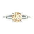 thumbnail image 1 of Clara Pucci 14K White Gold Solid Gold Morganite Three-Stone Anniversary Ring for Women - 2 cttw Round Cut, 1 of 8