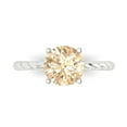 thumbnail image 1 of 2 ctw Solitaire Anniversary Ring for Women | Round Cut Natural Morganite | Hyperallergenic Solid 18K White Gold, 1 of 5