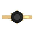 thumbnail image 1 of Clara Pucci 14K Yellow Gold Solid Gold Onyx Solitaire Anniversary Ring for Women - 2 cttw Round Cut, 1 of 8