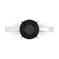 thumbnail image 1 of 2 ctw Solitaire Anniversary Ring for Women | Round Cut Natural Onyx | Hyperallergenic Solid 18K White Gold, 1 of 5