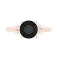 thumbnail image 1 of 2 ct Round Cut Natural Onyx Solitaire Engagement Ring for Women in 18K Rose Gold, 1 of 5