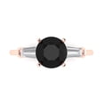 thumbnail image 1 of 2 ct Round Cut Natural Onyx Three-Stone Engagement Ring for Women in 18K Rose Gold, 1 of 5