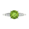 thumbnail image 1 of 2 ctw 3 Stone Anniversary Ring for Women | Round Cut Natural Peridot | Hyperallergenic Solid 18K White Gold, 1 of 5