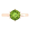 thumbnail image 1 of Clara Pucci 14K Rose Gold Solid Gold Peridot Solitaire Anniversary Ring for Women - 2 cttw Round Cut, 1 of 8