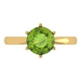 thumbnail image 1 of Clara Pucci 14K Yellow Gold Solid Gold Peridot Solitaire Anniversary Ring for Women - 2 cttw Round Cut, 1 of 8