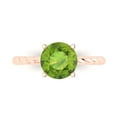 thumbnail image 1 of 2 ctw Solitaire Anniversary Ring for Women | Round Cut Natural Peridot | Hyperallergenic Solid 18K Rose Gold, 1 of 5