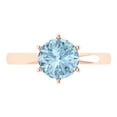 thumbnail image 1 of Clara Pucci 14K Rose Gold 2ct SwissBlueTopaz Solitaire Ring for Women, 1 of 8
