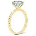 thumbnail image 1 of 2 ct Round Cut Natural Swiss Blue Topaz Solitaire Engagement Ring for Women in 14K Yellow Gold, 1 of 2