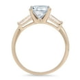 thumbnail image 1 of 2 ct Round Cut Natural Swiss Blue Topaz Three-Stone Engagement Ring for Women in 18K Yellow Gold, 1 of 2