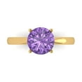 thumbnail image 1 of 2 ct Round Cut Simulated Alexandrite Solitaire Engagement Ring for Women in 18K Yellow Gold, 1 of 5
