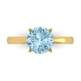 thumbnail image 1 of Clara Pucci 14K Yellow Gold 2ct Blue Solitaire Ring for Women, 1 of 8