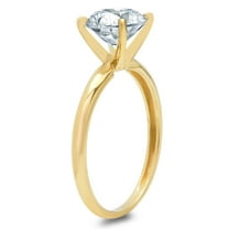 2 ct Round Cut Simulated Blue Diamond Solitaire Engagement Ring for Women in 18K Yellow Gold