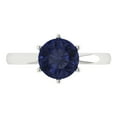 thumbnail image 1 of Clara Pucci 14K White Gold 2ct BlueSapphire Solitaire Ring for Women, 1 of 8