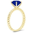 thumbnail image 1 of 2 ct Round Cut Simulated Blue Sapphire Solitaire Engagement Ring for Women in 14K Yellow Gold, 1 of 2