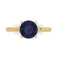 thumbnail image 1 of Clara Pucci 14K Yellow Gold 2ct BlueSapphire Solitaire Ring for Women, 1 of 8