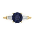 thumbnail image 1 of Clara Pucci 14K Yellow Gold 2ct BlueSapphire Three-Stone Ring for Women, 1 of 8