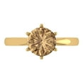 thumbnail image 1 of Clara Pucci 14K Yellow Gold 2ct Champagne Solitaire Ring for Women, 1 of 8