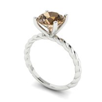 2 ct Round Cut Simulated Champagne Diamond Solitaire Engagement Ring for Women in 18K White Gold