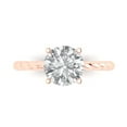 thumbnail image 1 of 2 ct Round Cut Simulated Diamond Solitaire 18K Rose Gold Womens Engagement Ring, 1 of 5