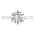 thumbnail image 1 of Clara Pucci 14K White Gold 2ct Clear Solitaire Ring for Women, 1 of 8
