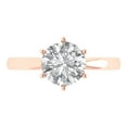 thumbnail image 1 of 2 ct Round Cut Simulated Diamond Solitaire Engagement Ring for Women in 18K Rose Gold, 1 of 5