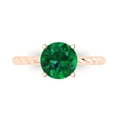 thumbnail image 1 of 2 ctw Solitaire Anniversary Ring for Women | Round Cut Simulated Emerald | Hyperallergenic Solid 14K Rose Gold, 1 of 5