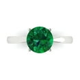 thumbnail image 1 of 2 ct Round Cut Simulated Emerald Solitaire 14K White Gold Womens Engagement Ring, 1 of 5