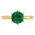 thumbnail image 1 of Clara Pucci 14K Yellow Gold Solid Gold Emerald Solitaire Anniversary Ring for Women - 2 cttw Round Cut, 1 of 8