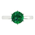 thumbnail image 1 of 2 ctw Solitaire Anniversary Ring for Women | Round Cut Simulated Emerald | Hyperallergenic Solid 18K White Gold, 1 of 5