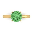 thumbnail image 1 of Clara Pucci 14K Yellow Gold Solid Gold Green Solitaire Anniversary Ring for Women - 2 cttw Round Cut, 1 of 8