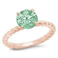 thumbnail image 1 of 2 ct Round Cut Simulated Green Diamond Solitaire 18K Rose Gold Womens Engagement Ring, 1 of 3