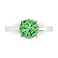 thumbnail image 1 of 2 ct Round Cut Simulated Green Diamond Solitaire 18K White Gold Womens Engagement Ring, 1 of 5