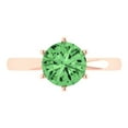 thumbnail image 1 of 2 ct Round Cut Simulated Green Diamond Solitaire Engagement Ring for Women in 18K Rose Gold, 1 of 5