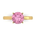 thumbnail image 1 of Clara Pucci 14K Yellow Gold Solid Gold Pink Solitaire Anniversary Ring for Women - 2 cttw Round Cut, 1 of 8